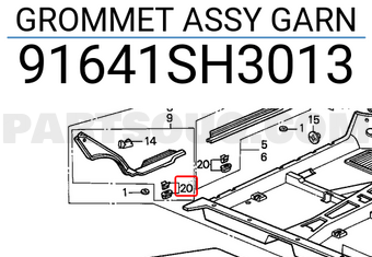 Honda 91641SH3013 GROMMET ASSY GARN
