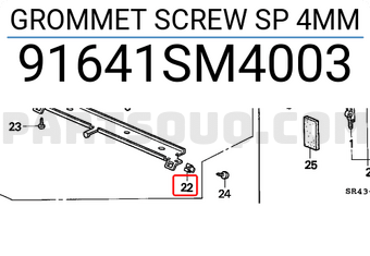 Honda 91641SM4003 GROMMET SCREW SP 4MM