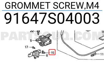 Honda 91647S04003 GROMMET SCREW,M4