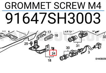 Honda 91647SH3003 GROMMET SCREW M4