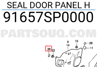 Honda 91657SP0000 SEAL DOOR PANEL H