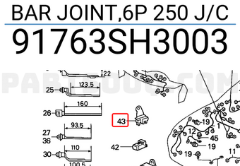 Honda 91763SH3003 BAR JOINT,6P 250 J/C