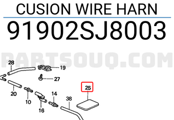 Honda 91902SJ8003 CUSION WIRE HARN