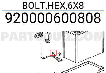 Honda 920000600808 BOLT,HEX,6X8