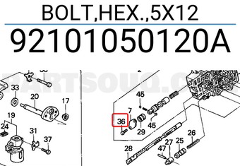 Honda 92101050120A BOLT,HEX.,5X12