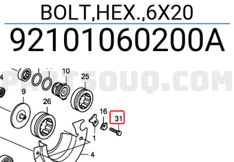 Honda 92101060200A BOLT,HEX.,6X20