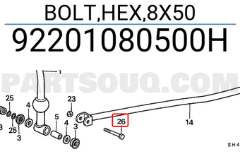 Honda 92201080500H BOLT,HEX,8X50