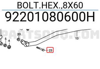 Honda 92201080600H BOLT.HEX.,8X60