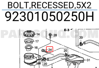 Honda 92301050250H BOLT,RECESSED,5X2