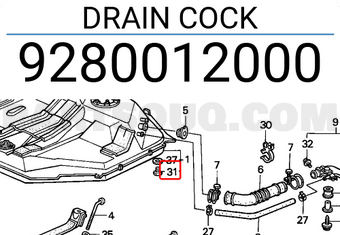 Honda 9280012000 DRAIN COCK