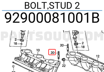 Honda 92900081001B BOLT,STUD 2
