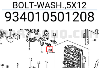 Honda 934010501208 BOLT-WASH.,5X12