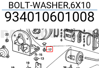 Honda 934010601008 BOLT-WASHER,6X10