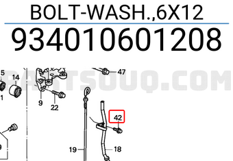 Honda 934010601208 BOLT-WASH.,6X12