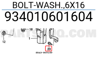 Honda 934010601604 BOLT-WASH.,6X16