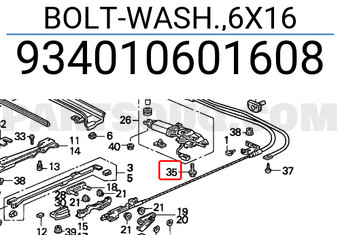 Honda 934010601608 BOLT-WASH.,6X16