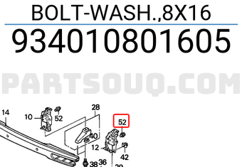 Honda 934010801605 BOLT-WASH.,8X16