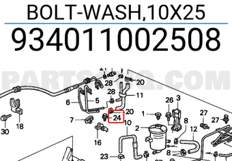 Honda 934011002508 BOLT-WASH,10X25
