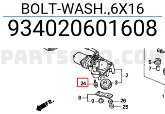 Honda 934020601608 BOLT-WASH.,6X16