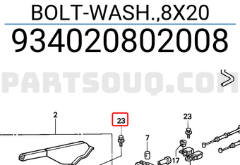 Honda 934020802008 BOLT-WASH.,8X20