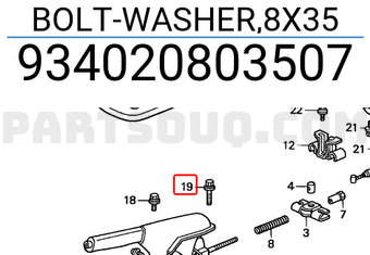 Honda 934020803507 BOLT-WASHER,8X35