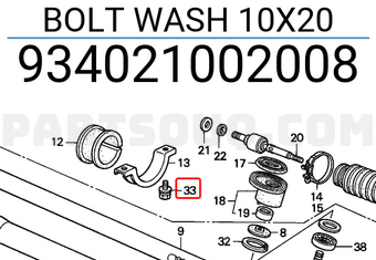 Honda 934021002008 BOLT WASH 10X20