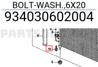 Honda 934030602004 BOLT-WASH.,6X20