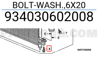 Honda 934030602008 BOLT-WASH.,6X20