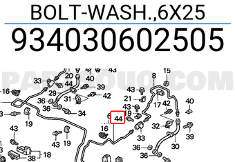 Honda 934030602505 BOLT-WASH.,6X25