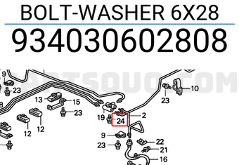 Honda 934030602808 BOLT-WASHER 6X28