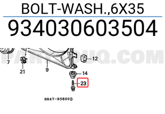 Honda 934030603504 BOLT-WASH.,6X35