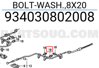 Honda 934030802008 BOLT-WASH.,8X20