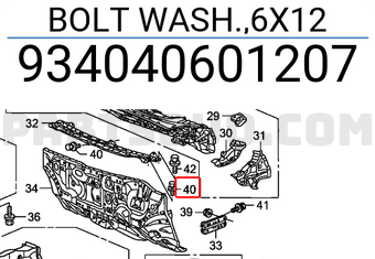 Honda 934040601207 BOLT WASH.,6X12