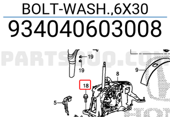 Honda 934040603008 BOLT-WASH.,6X30