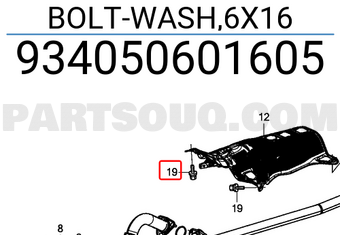 Honda 934050601605 BOLT-WASH,6X16
