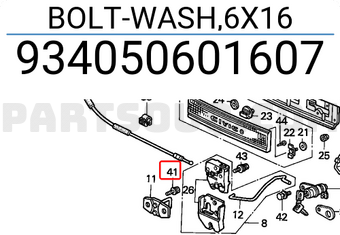 Honda 934050601607 BOLT-WASH,6X16
