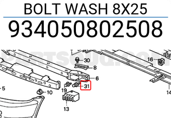 Honda 934050802508 BOLT WASH 8X25