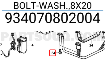 Honda 934070802004 BOLT-WASH.,8X20