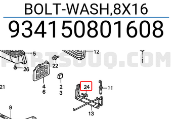 Honda 934150801608 BOLT-WASH,8X16