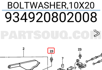 Honda 934920802008 BOLTWASHER,10X20