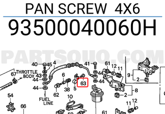 Honda 93500040060H PAN SCREW 4X6