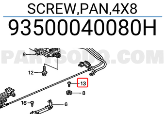 Honda 93500040080H SCREW,PAN,4X8