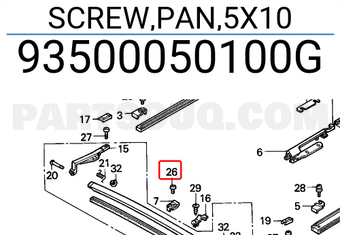 Honda 93500050100G SCREW,PAN,5X10