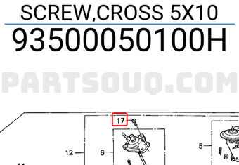 Honda 93500050100H SCREW,CROSS 5X10