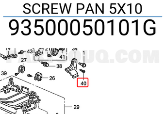 Honda 93500050101G SCREW PAN 5X10