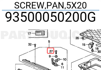 Honda 93500050200G SCREW,PAN,5X20