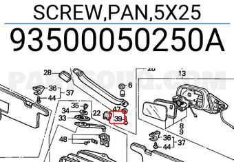 Honda 93500050250A SCREW,PAN,5X25