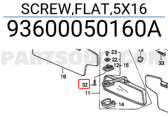 Honda 93600050160A SCREW,FLAT,5X16