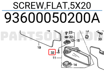 Honda 93600050200A SCREW,FLAT,5X20