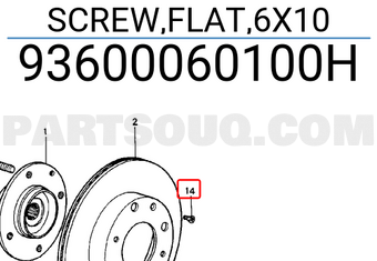 Honda 93600060100H SCREW,FLAT,6X10